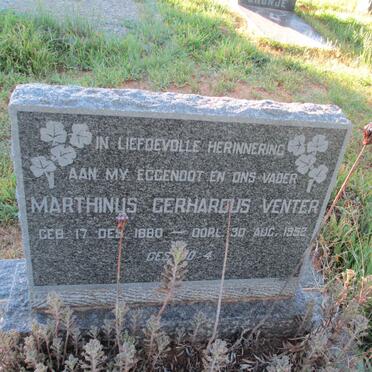VENTER Marthinus Gerhardus 1880-1952