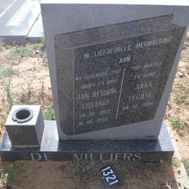 VILLIERS Jan Hendrik Stefanus, de 1923-1992 &amp; Anna Cecilia 1926-