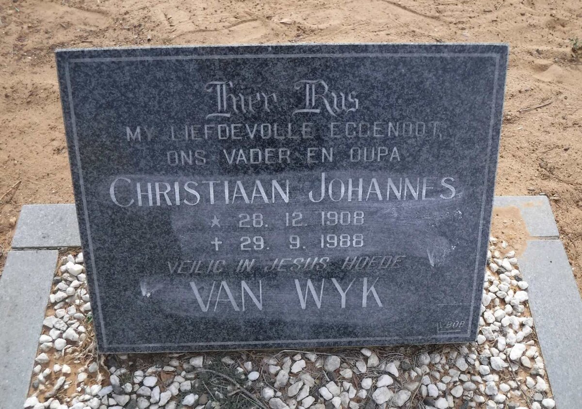 WYK Christiaan Johannes, van 1908-1988