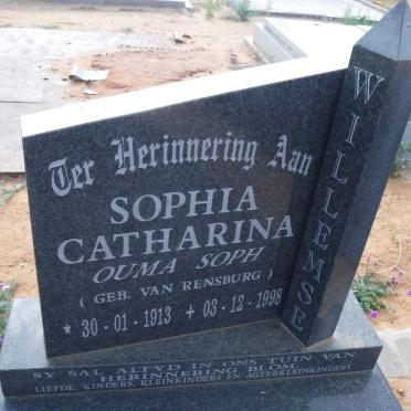 WILLEMSE Sophia Catharina nee VAN RENSBURG 1913-1998