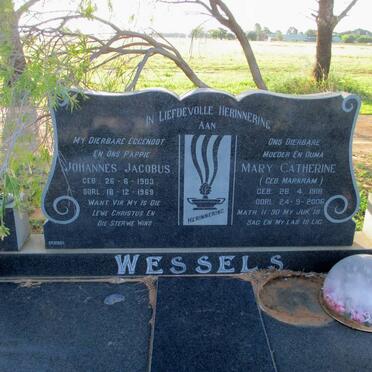 WESSELS Johannes Jacobus 1903-1969 &amp; Mary Catherine MARKRAM 1916-2006