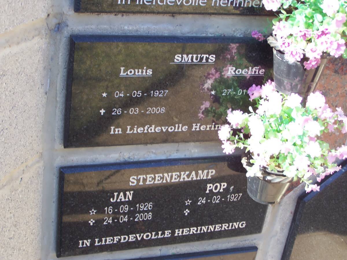 SMUTS Roelfie &amp; Louis 1927-2008 :: STEENEKAMP Jan 1926-2008 &amp; Pop 1927-