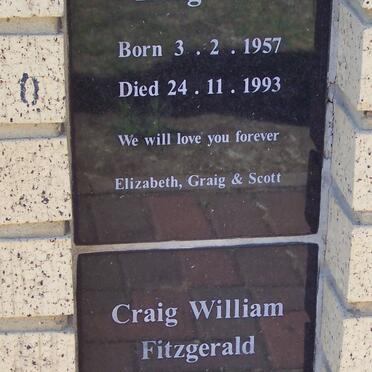 FITZGERALD Gerald Brian 1957-1993 :: FITZGERALD Craig William 1981-2003