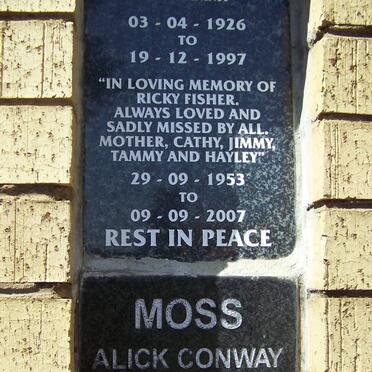 FISHER Fred 1926-1997 :: FISHER Ricky 1953-2007 :: MOSS Alick Conway 1935-1996