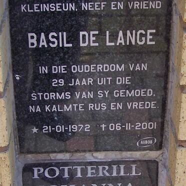 LANGE Basil de 1972-2001 :: POTTERILL Johanna Catharina 1913-2007