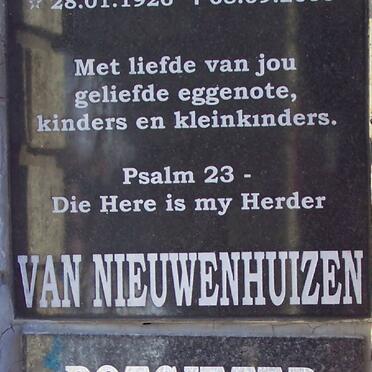 NIEUWENHUIZEN David Mattheus, van 1926-2005 :: POTGIETER Piet 1935-2005 &amp; Nellie 1037-2007