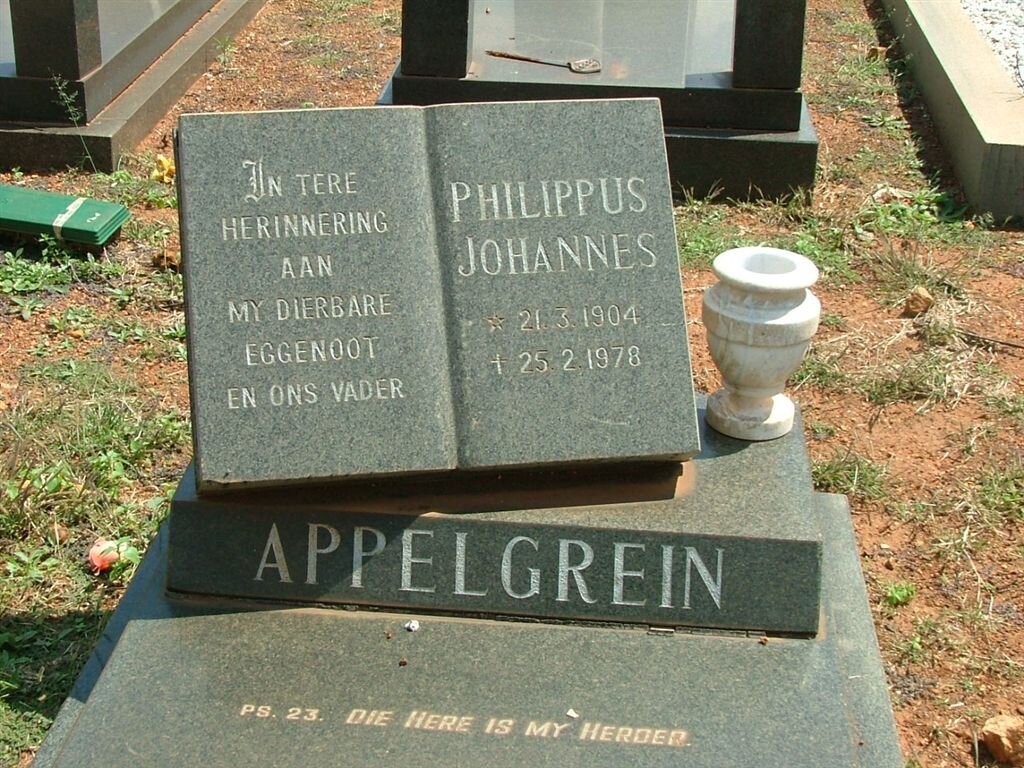 APPELGREIN Philippus Johannes 1904-1978