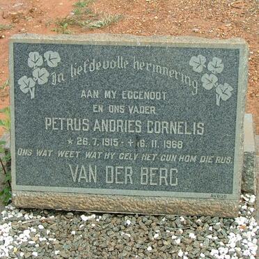 BERG Petrus Andries Cornelis, van der 1915-1968