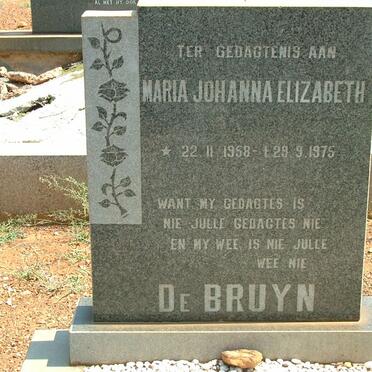 BRUYN Maria Johanna Elizabeth, de 1958-1975