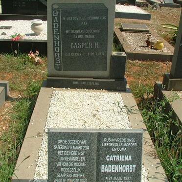 BADENHORST Casper H. 1927-1971 &amp; Catriena 1901-2004