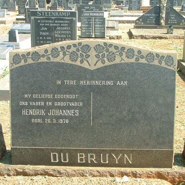 BRUYN Hendrik Johannes, du -1970