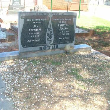 BOTHA Jan Abraham 1887-1959 &amp; Christina Johanna 1891-1979