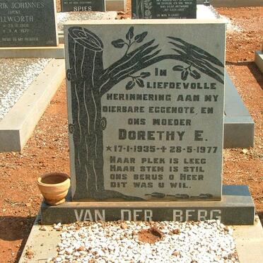 BERG Dorethy E., van der 1935-1977