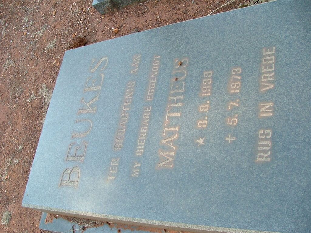 BEUKES Mattheus 1938-1973