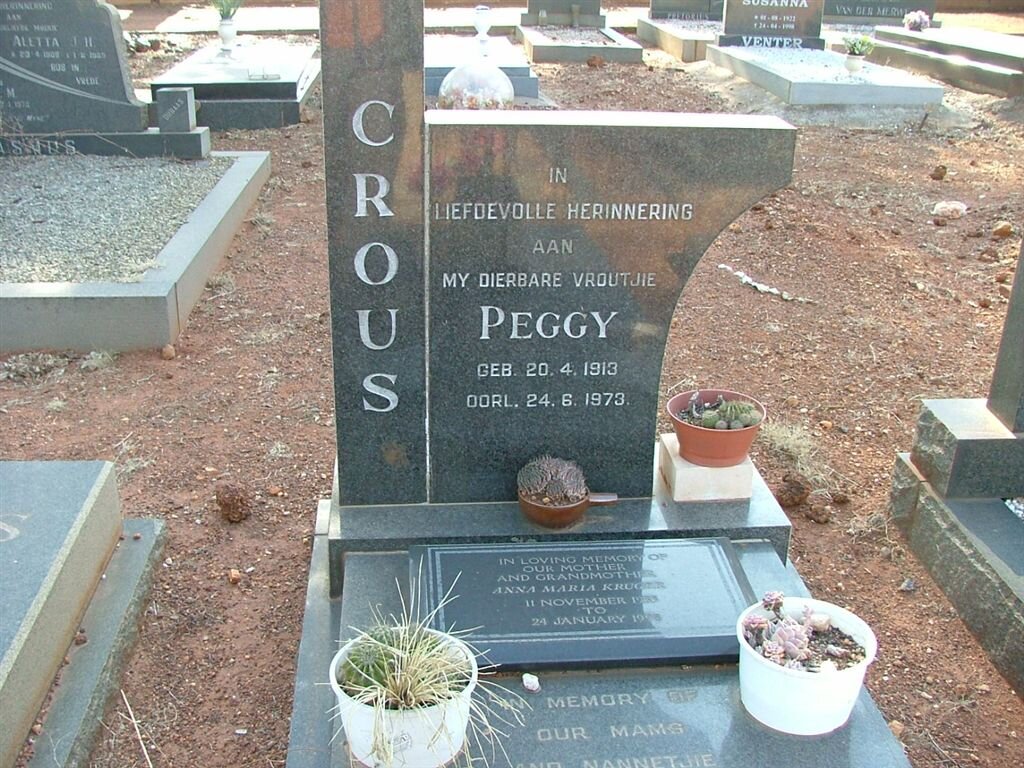 CROUS Peggy 1913-1973 :: KRUGER Anna Maria 1933-1998