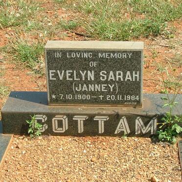 COTTAM Evelyn Sarah 1900-1984 nee JANNEY