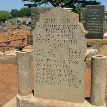 CLOETE Jacob Jacobus 1882-1944