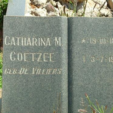 COETZEE Catharina M. nee DE VILLIERS 1896-1972