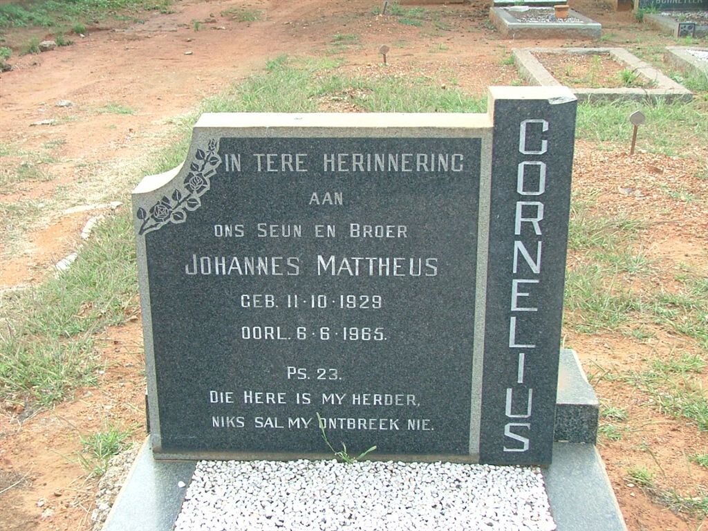 CORNELIUS Johannes Mattheus 1929-1965