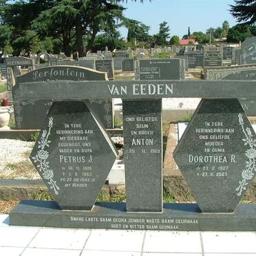 EEDEN Petrus J., van 1918-1983 &amp; Dorothea R. 1927-2007