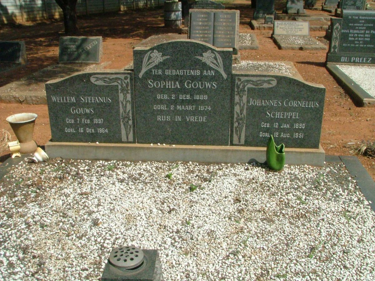 GOUWS Wellem Stefanus 1897-1964 &amp; Sophia 1889-1974 :: SCHEPPEL Johannes Cornelius 1890-1951