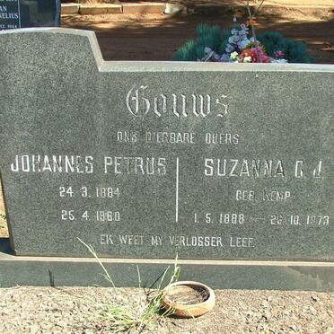 GOUWS Johannes Petrus 1884-1960 &amp; Suzanna C.J. KEMP 1888-1973