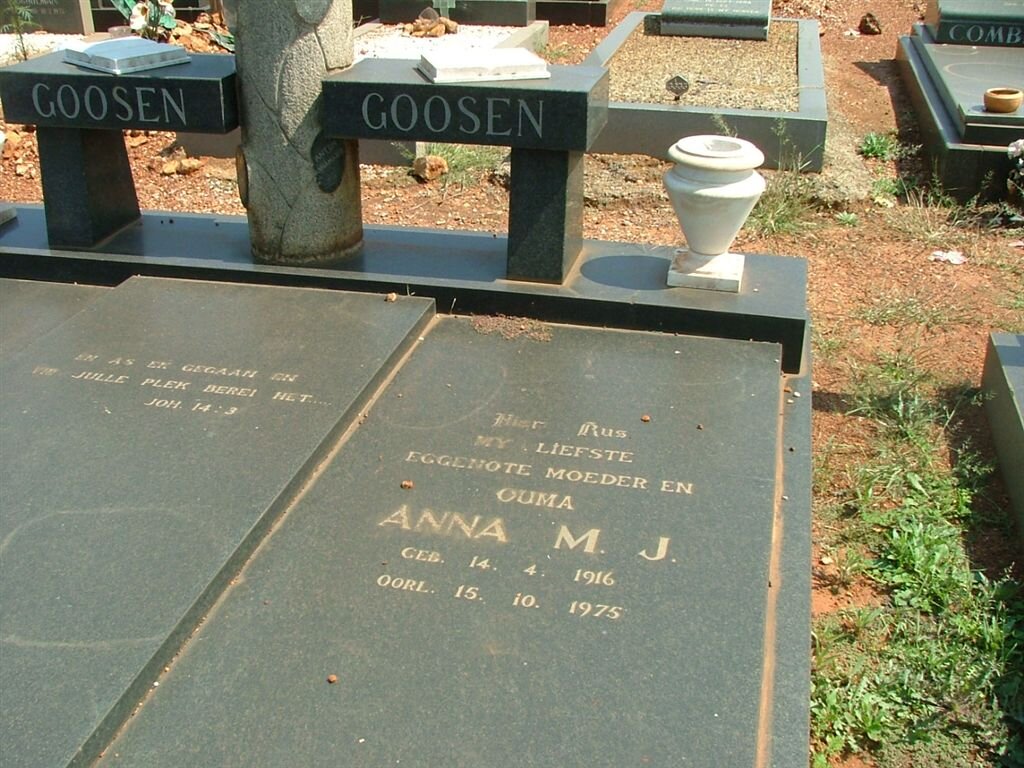 GOOSEN Anna M.J. 1916-1975