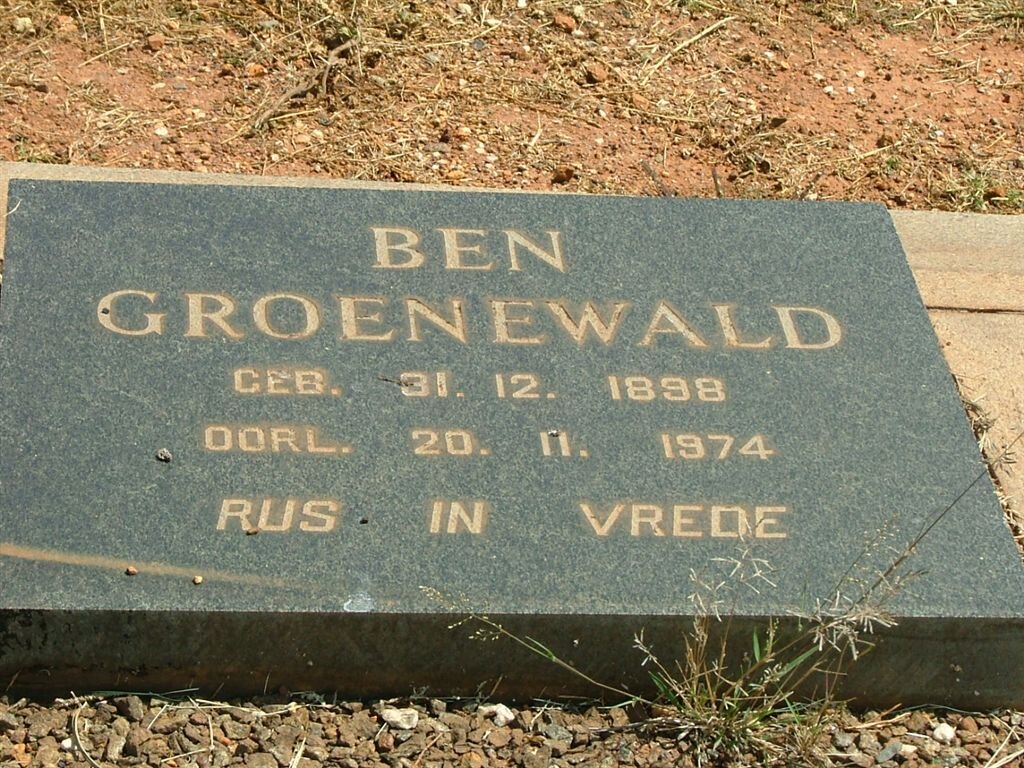 GROENEWALD Ben 1898-1974