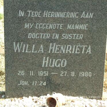 HUGO Willa Henriëta 1951-1980