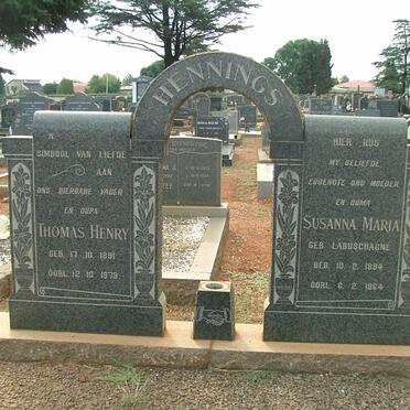 HENNINGS Thomas Henry 1891-1979 &amp; Susanna Maria LABUSCHAGNE 1894-1964