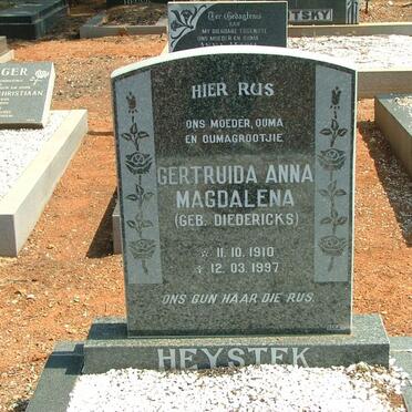 HEYSTEK Gertruida Anna Magdalena nee DIEDERICKS 1910-1997