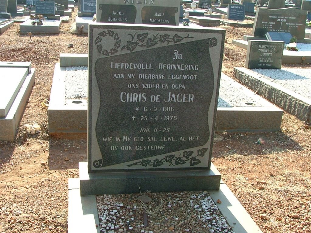 JAGER Chris, de 1916-1975