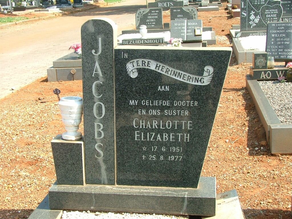 JACOBS Charlotte Elizabeth 1951-1977