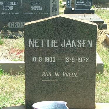 JANSEN Nettie 1903-1972