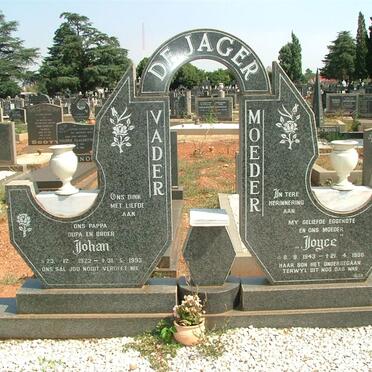 JAGER Johan, de 1922-1993 &amp; Joyce 1943-1986