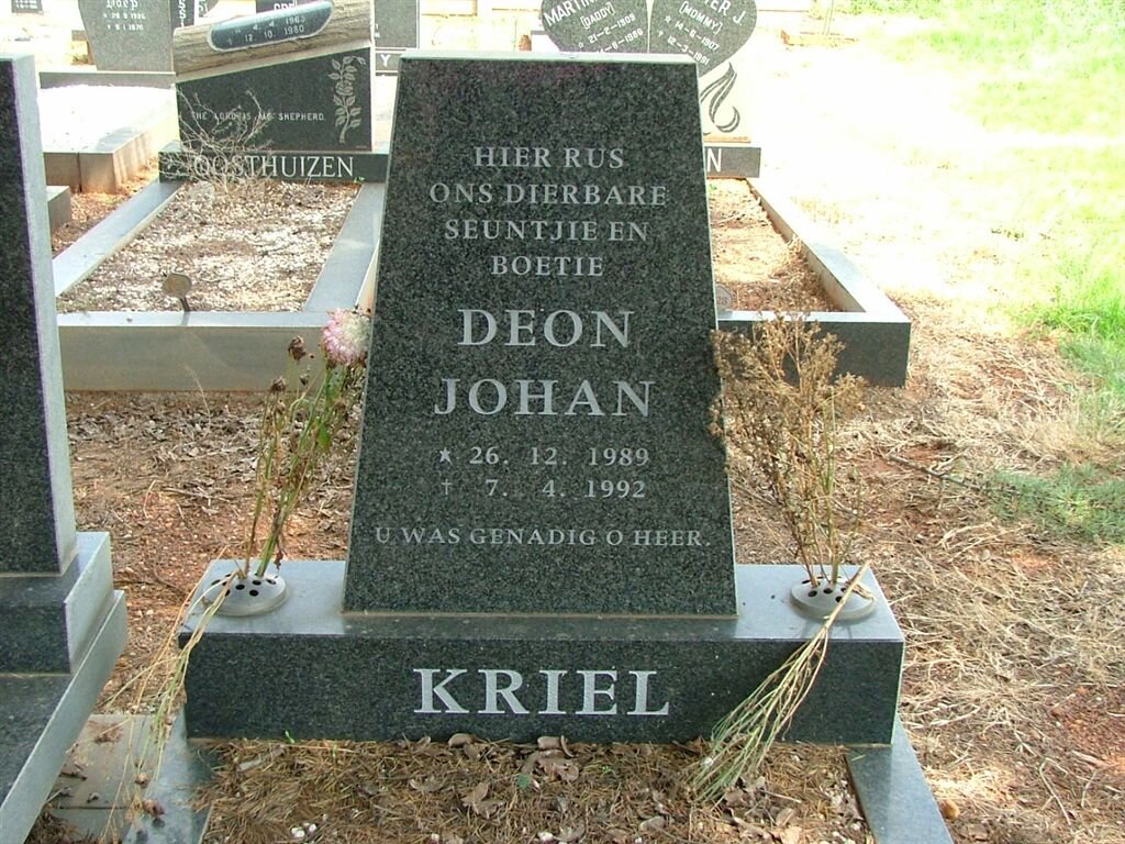 KRIEL Deon Johan 1989-1992