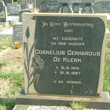 KLERK Cornelius Gerhardus, de 1913-1967