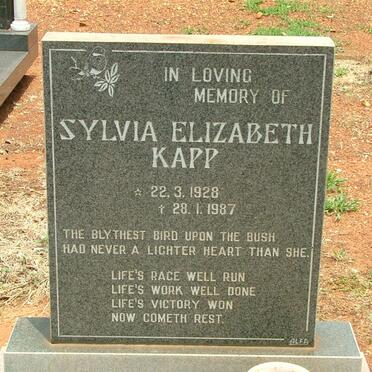 KAPP Sylvia Elizabeth 1928-1987