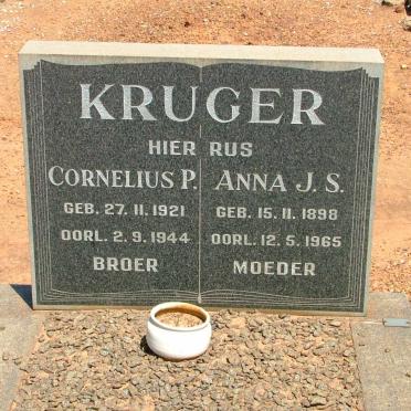 KRUGER Cornelius P. 1921-1944 &amp; Anna J.S. 1898-1965