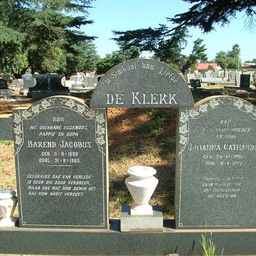 KLERK Barend Jacobus, de1898-1960 &amp; Johanna Catharina 1907-1977