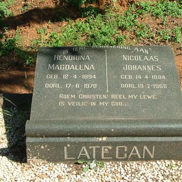 LATEGAN Nicolaas Johannes 1894-1960 &amp; Hendrina Magdalena 1894-1978