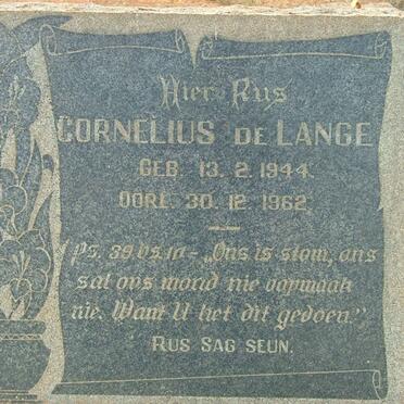 LANGE Cornelius, de 1944-1962