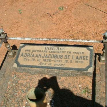 LANGE Adriaan Jacobus, de 1896-1945