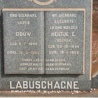 LABUSCHAGNE Douw 1889-1962 &amp; Heiltje E. BECKER 1894-1959
