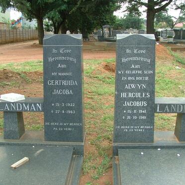 LANDMAN Gertruide Jacoba 1922-1963 :: LANDMAN Alwyn Hercules Jacobus 1941-1961