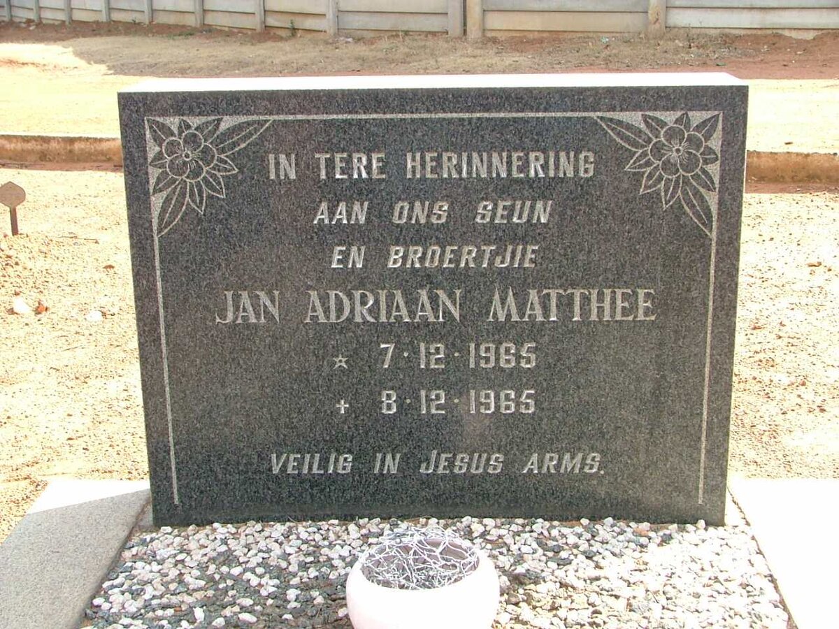 MATTHEE Jan Adriaan 1965-1965