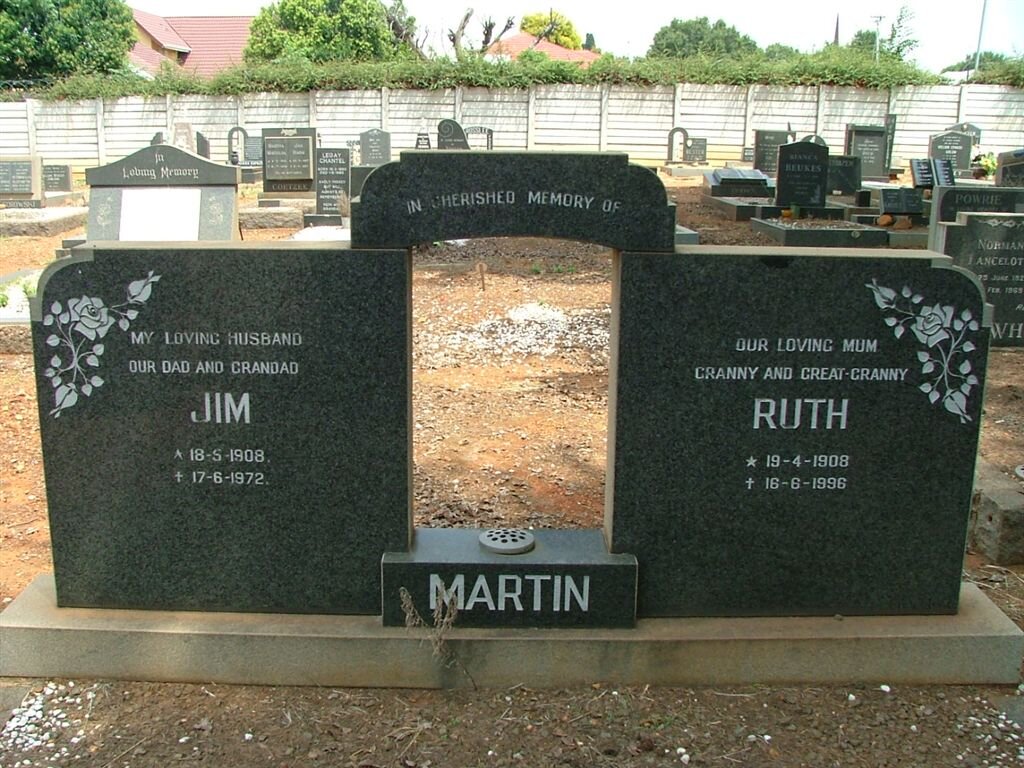 MARTIN Jim 1908-1972 &amp; Ruth 1908-1996