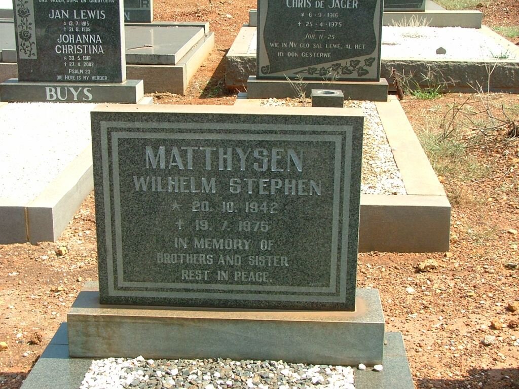 MATTHYSEN Wilhelm Stephan 1942-1975