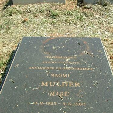 MULDER Naomi nee MARÉ 1925-1980