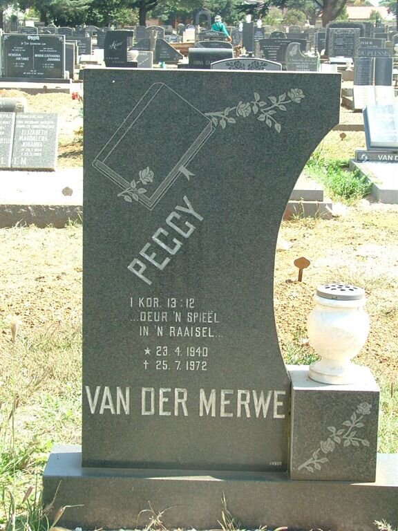 MERWE  Peggy, van der 1940-1972